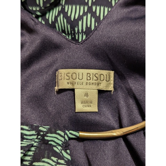 Bisou bisou navy blue and teal flowy ruffle dress midi womens juniors size 4 - Picture 5 of 6